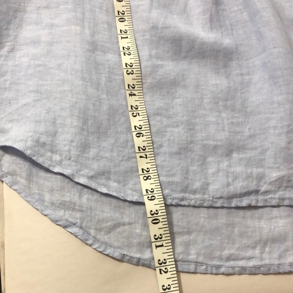 Sigrid Olsen Light Blue Linen Quarter Button-Up Lightweight Long Sleeve Top 1X - Picture 10 of 10